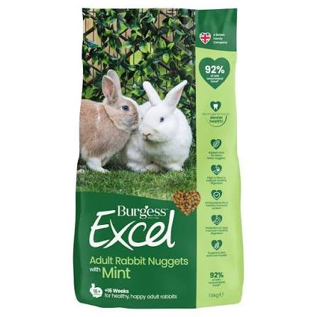 Burgees excel adult rabbit with mint 1.5kg