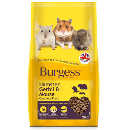 Burgess Hamster Gerbil & Mouse 750g